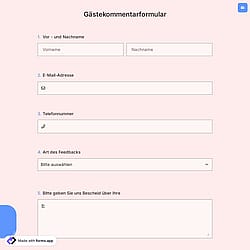 Gästekommentarformular