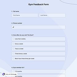 Gym Feedback Form
