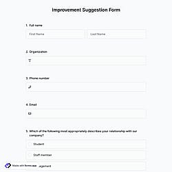 Improvement Suggestion Form