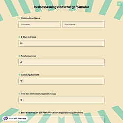 Verbesserungsvorschlagsformular