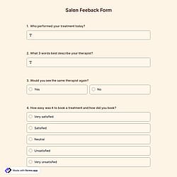 Salon Feedback Form