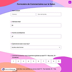 Formulaire de Commentaires sur le Salon