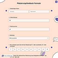 Platzierungsfeedback-Formular