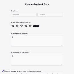 Program Feedback Form