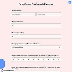 Formulário de Feedback do Programa