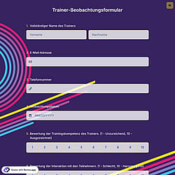 Trainer-Beobachtungsformular