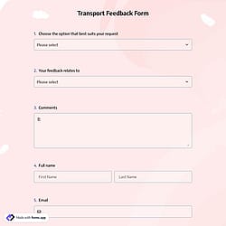 Transport Feedback Form