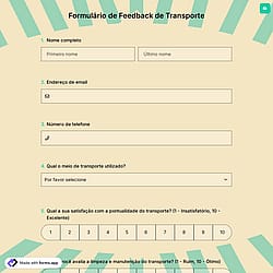 Formulário de Feedback de Transporte