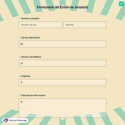 Formulario de Envío de Anuncio