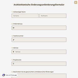 Architektonische Änderungsanforderungsformular