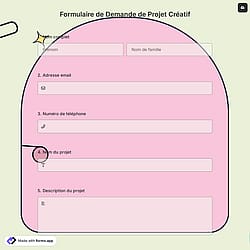 Formulaire de Demande de Projet Créatif