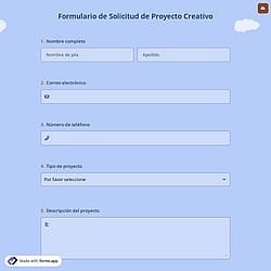 Formulario de Solicitud de Proyecto Creativo