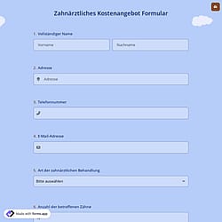 Zahnärztliches Kostenangebot Formular
