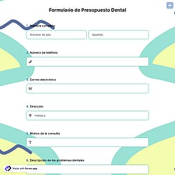 Formulario de Presupuesto Dental