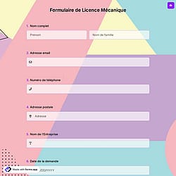 Formulaire de Licence Mécanique