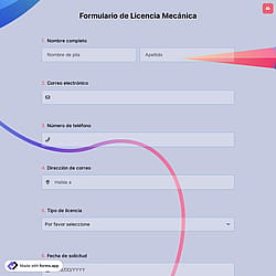 Formulario de Licencia Mecánica