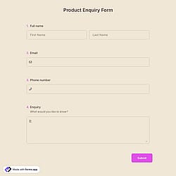 Product Enquiry Form