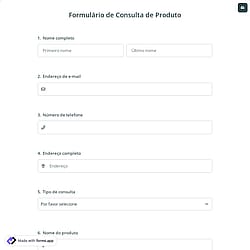 Formulário de Consulta de Produto