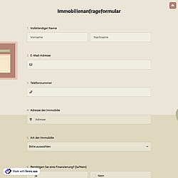 Objektanfrageformular