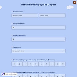 Formulário de Inspeção de Limpeza