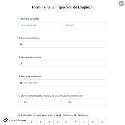 Formulario de Inspección de Limpieza