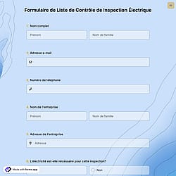 Formulaire de Liste de Contrôle de Inspection Électrique