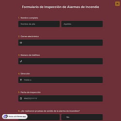 Formulario de Inspección de Alarmas de Incendio