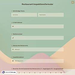 Restaurant Inspektionsformular