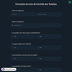 Formulaire de Liste de Contrôle des Toilettes