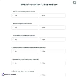 Formulário de Verificação de Banheiro