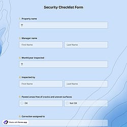 Security Checklist Form