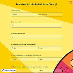Formulaire de Liste de Contrôle de Sécurité
