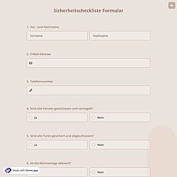 Sicherheitscheckliste Formular