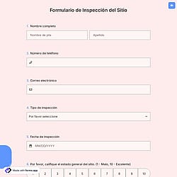 Formulario de Inspección del Sitio