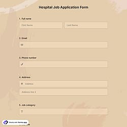 Hospital Job Application Form