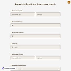 Formulario de Solicitud de Acceso de Usuario