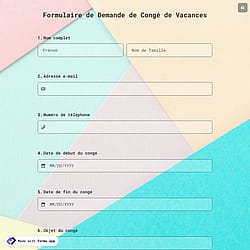 Formulaire de Demande de Congé de Vacances