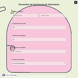 Formulário de Solicitação de Voluntários