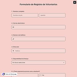 Formulario de Registro de Voluntarios