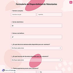 Formulario de Disponibilidad de Voluntarios
