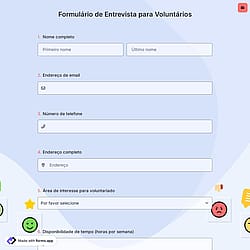 Formulário de Entrevista para Voluntários