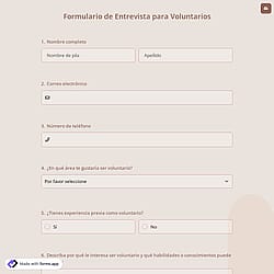 Formulario de Entrevista para Voluntarios