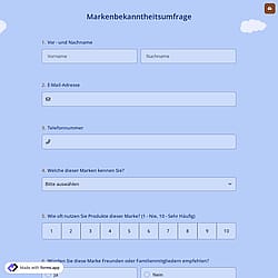 Umfrage zur Markenbekanntheit