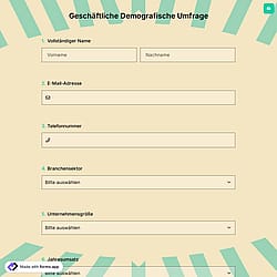 Geschäftliche Demografische Umfrage