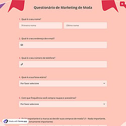 Questionário de Marketing de Moda