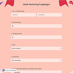 Mode Marketing Fragebogen