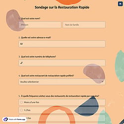 Sondage sur la Restauration Rapide