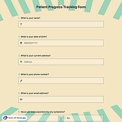Patient Progress Tracking Form