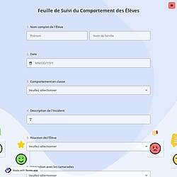 Feuille de Suivi du Comportement des Élèves