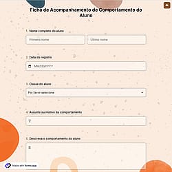 Ficha de Acompanhamento de Comportamento do Aluno